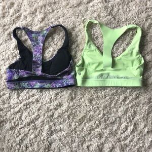 Lululemon sports bras, size 8,great condition, lime green and purple/green